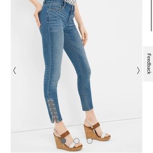 WHBM anklet zipper skimmer jeans 00